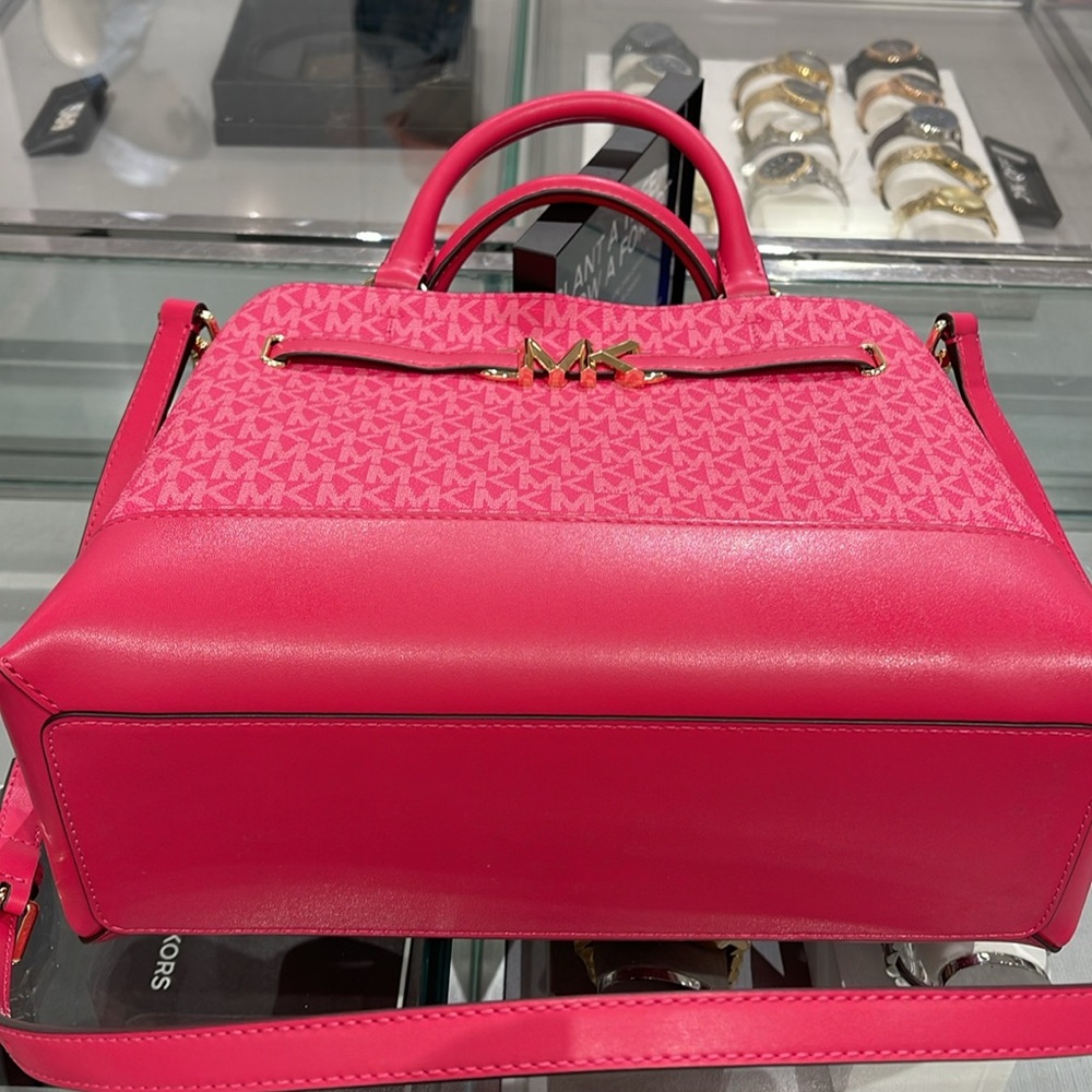 MICHAEL KORS 
Reed Large Graphic Logo Belted Satchel
Electric Pink 
NWT - Picture 7 of 16